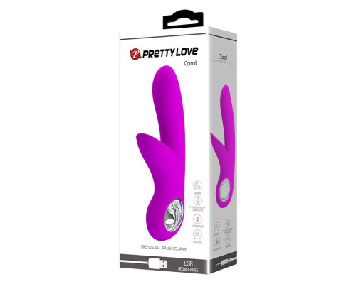 Лиловый вибратор Carol с клиторальной щеточкой - 19 см.