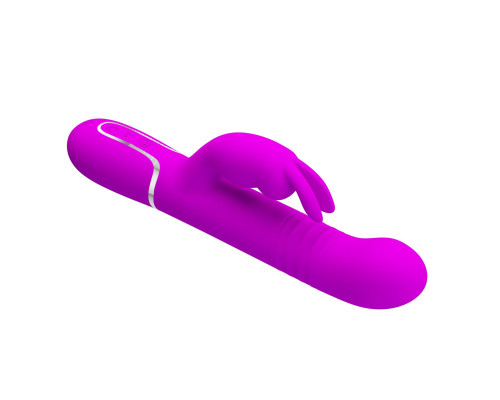 Лиловый вибратор Coale с ротацией бусин и возвратно-поступательными движениями - 22,6 см.