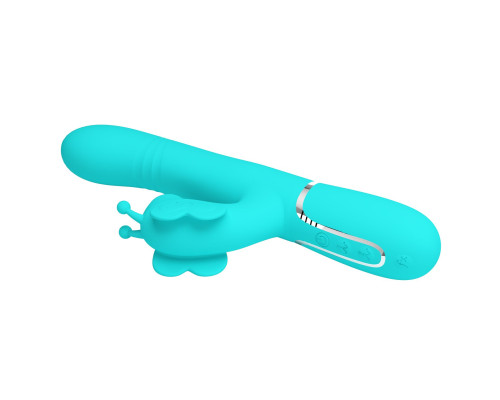 Аквамариновый вибратор-кролик Ridgely - 22,6 см.