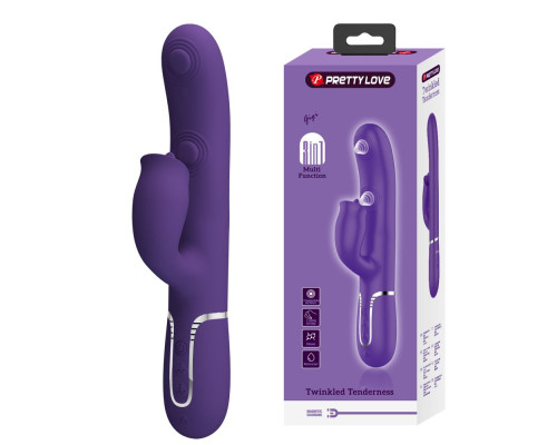 Сливовый вибратор-кролик с пульсацией Gigi - 22,8 см.