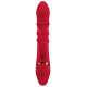 Красный вибратор-кролик с 3 подвижными кольцами Rabbit Vibrator with 3 Moving Rings - 23,7 см.