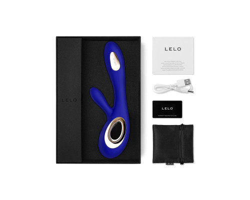 Синий вибратор-кролик Lelo Soraya Wave - 21,8 см.