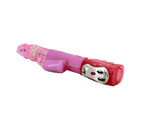 Вибромассажер с ротацией, возвратно-поступательным движением и стимулятором клитора - 29 см.