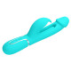 Аквамариновый вибратор-кролик с функцией фингеринга Kampas - 23,2 см.