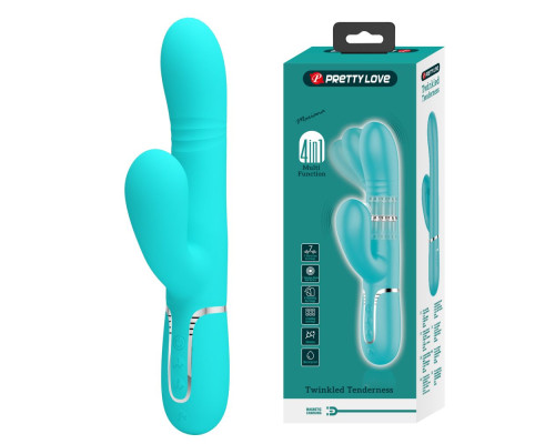 Аквамариновый вибратор-кролик Mariana - 22,6 см.