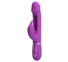 Фиолетовый вибратор-кролик с функцией фингеринга Kampas - 23,2 см.