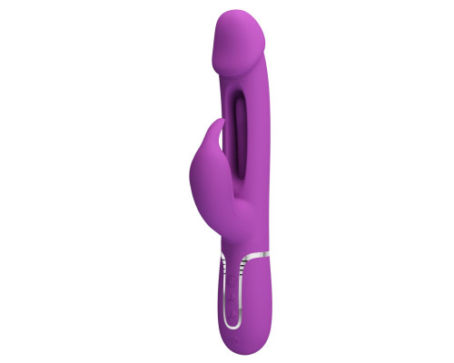 Фиолетовый вибратор-кролик с функцией фингеринга Kampas - 23,2 см.