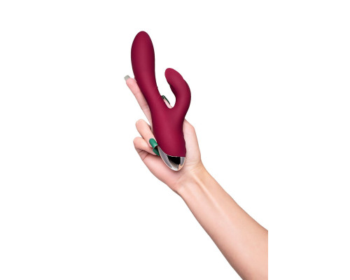 Бордовый вибратор-кролик Mion - 22 см.