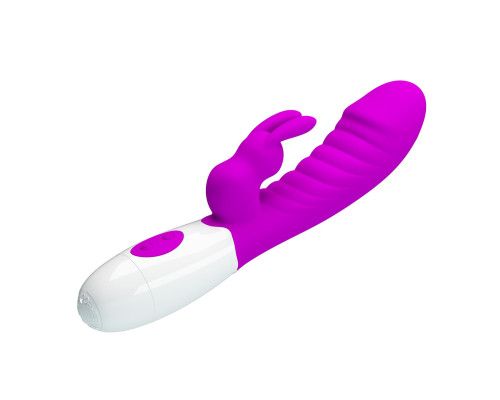 Лиловый вибратор-кролик Naughty Bunny - 19,8 см.