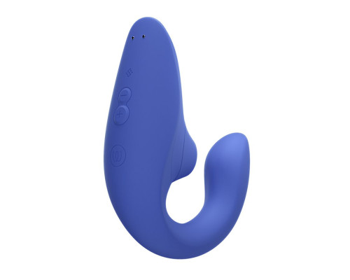 Голубой вибромассажер для двойной стимуляции Womanizer Blend