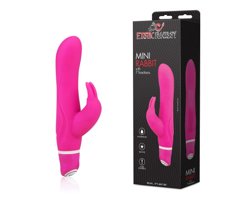 Розовый силиконовый вибратор со стимулятором клитора - 15 см.