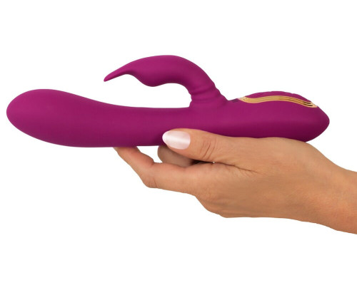 Фиолетовый вибратор 3 Function Vibrator с вращением бусин - 23 см.