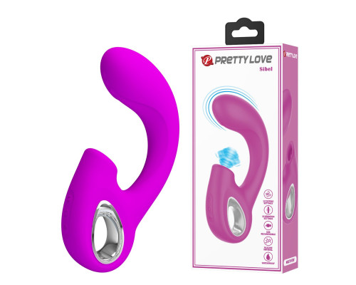 Лиловый вибромассажёр с вакуумной стимуляцией клитора Sibel - 15,5 см.
