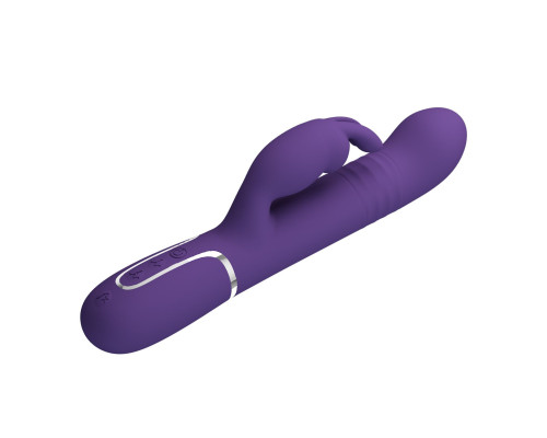 Фиолетовый вибратор Coale с ротацией бусин и возвратно-поступательными движениями - 22,6 см.