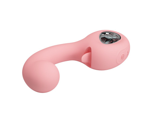 Розовый вибратор для точки G с подвижным язычком Erynnyes - 15,4 см.