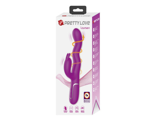 Лиловый вибратор с функцией волновой стимуляции Laursen - 24,9 см.