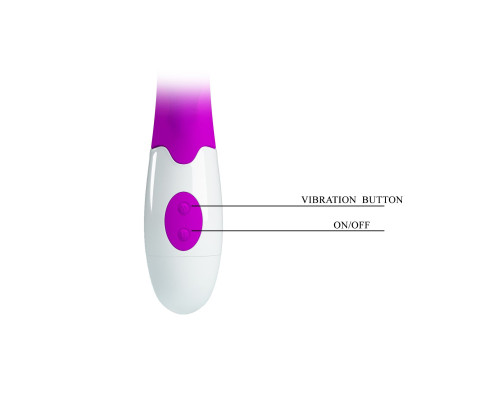 Лиловый вибратор Snappy с клиторальным отростком - 19 см.