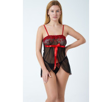 Нежная сорочка с атласной лентой под грудью и феромонами