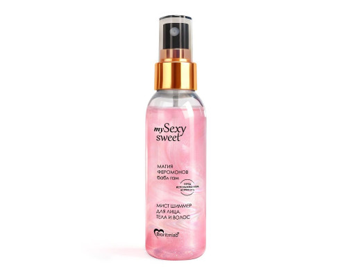 Мист для лица, тела и волос Sexy Sweet с ароматом бабл-гам, шиммером и феромонами - 95 мл.