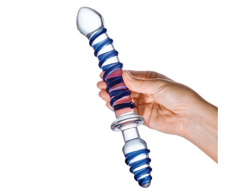 Двусторонний фаллоимитатор с анальной пробкой Mr. Swirly Dildo   Butt Plug - 25 см.