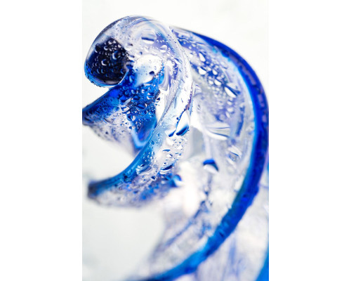 Прозрачный спиралевидный стимулятор из стекла - 18,5 см.