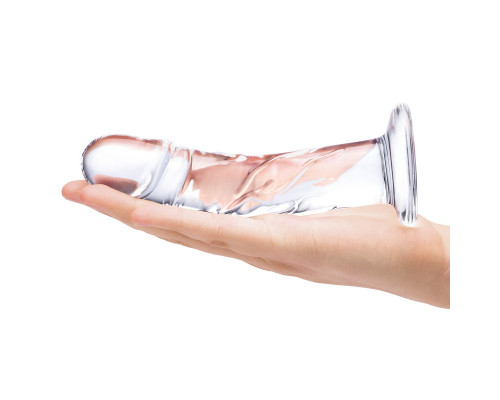 Стеклянный фаллоимитатор из стекла 7’’ Curved Realistic Glass Dildo With Veins - 15,9 см.