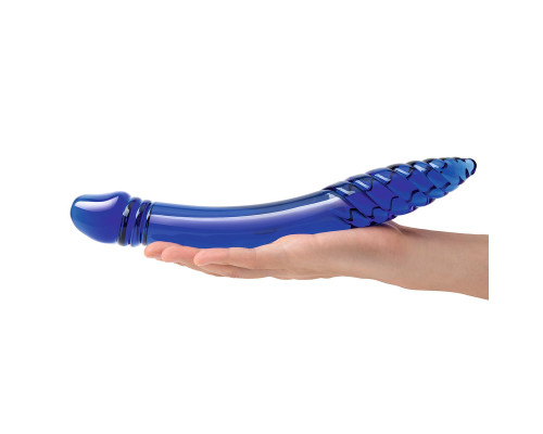 Синий двусторонний стеклянный стимулятор 11’’ Double-sided Glass Dildo For G-Spot P-Spot Stimulation - 28 см.