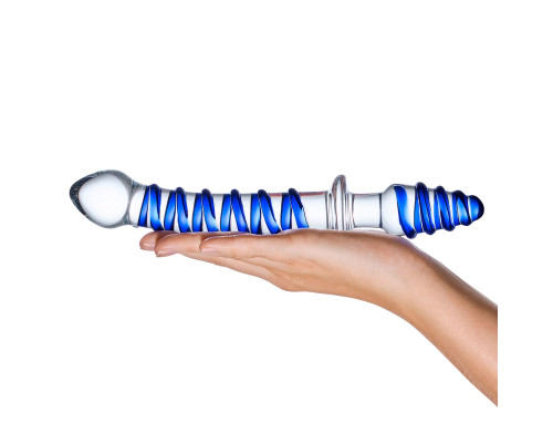 Двусторонний фаллоимитатор с анальной пробкой Mr. Swirly Dildo   Butt Plug - 25 см.