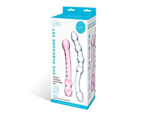 Набор из 2 стеклянных двухголовых фаллоимитаторов