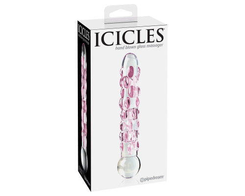 Стеклянный фаллоимитатор Icicles №7 - 17,8 см.