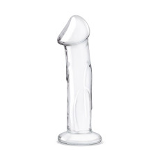 Прозрачный стеклянный фаллоимитатор 6’’ Glass Dildo With Veins   Flat Base - 15,2 см.