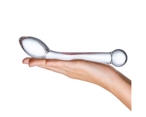 Прозрачный стеклянный фаллос для точки G Slimline G-Spot - 20 см.
