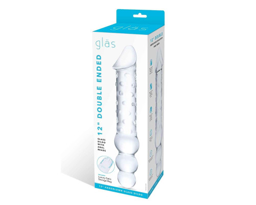Прозрачный двухсторонний стимулятор 12  Double Ended Dildo - 28 см.