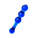 Синий стеклянный фаллоимитатор с наплывами - 20,5 см.