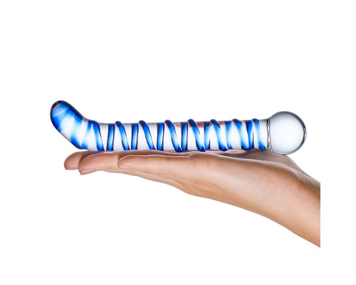 Изогнутый стеклянный фаллос G-Spot Glass Dildo - 17 см.