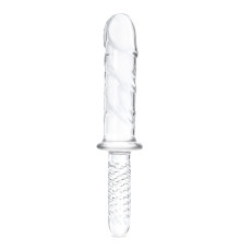 Стеклянный фаллоимитатор с рукоятью 11’’ Girthy Cock Double Ended With Handle - 28 см.