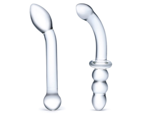 Набор из 2 стеклянных изогнутых фаллоимитаторов