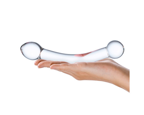 Прозрачный стеклянный фаллос для стимуляции точки G - 17 см.