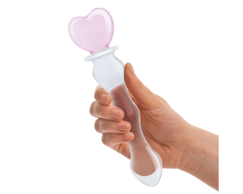 Стеклянный фаллоимитатор с сердцем в основании