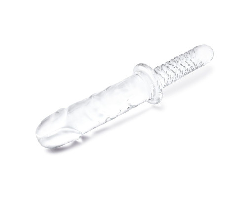 Стеклянный фаллоимитатор с рукоятью 11’’ Girthy Cock Double Ended With Handle - 28 см.