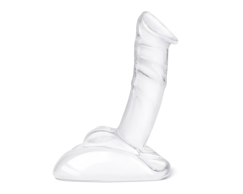 Стеклянный фаллоимитатор на подставке 7,5’’ Rideable Standing Glass Cock With Stability Base - 19 см.