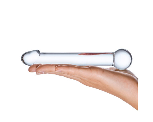 Стеклянный дилдо с реалистичной головкой - 16 см.