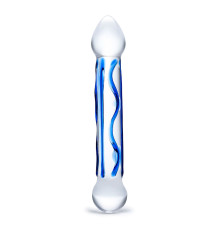 Текстурированный фаллоимитатор из стекла - 17 см.