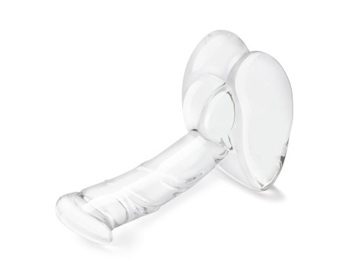 Стеклянный фаллоимитатор на подставке 7,5’’ Rideable Standing Glass Cock With Stability Base - 19 см.