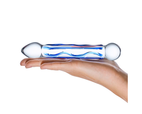 Текстурированный фаллоимитатор из стекла - 17 см.