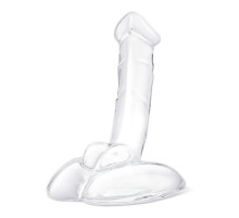 Стеклянный фаллоимитатор на подставке 7,5’’ Rideable Standing Glass Cock With Stability Base - 19 см.