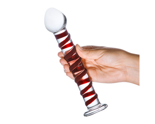 Фаллоимитатор из стекла ручной работы Mr. Swirly, 20 см