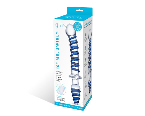 Двусторонний фаллоимитатор с анальной пробкой Mr. Swirly Dildo   Butt Plug - 25 см.