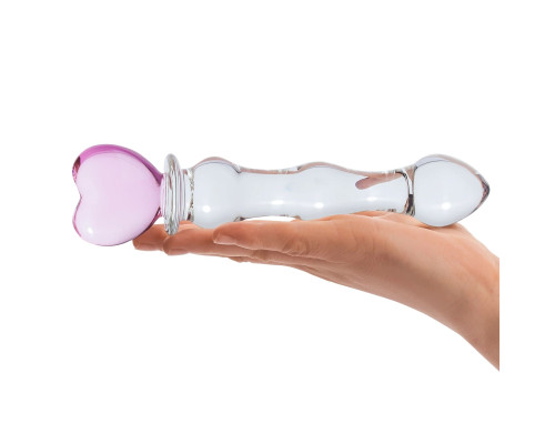 Стеклянный фаллоимитатор с сердцем в основании