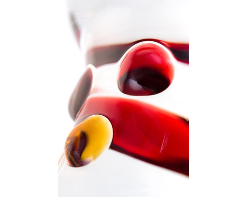 Изогнутый стеклянный фаллос с объемными точками - 20 см.